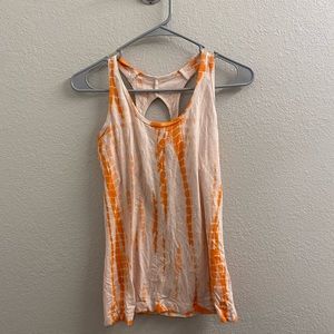 Orange Tie-Dye Workout Tank Top